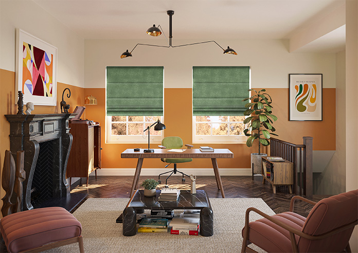 Florence Faux Suede, Hunter Green - Motorised Roman Blind - Image 8